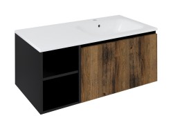 SAPHO - LOREA skrinka 100x46x51,5cm (30P+70cm), pravá, dub collingwood/čierna matná (LE070-1935-R-13)
