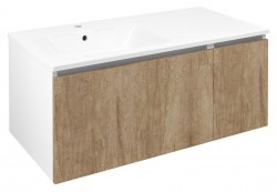 SAPHO - LOREA skrinka 100x46x51,5cm (70+30cm), ľavá, dub Alabama/biela matná (LE070-2231-L-02)