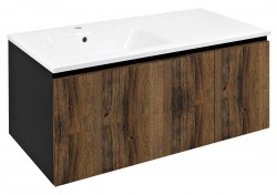 SAPHO - LOREA skrinka 100x46x51,5cm (70+30cm), ľavá, dub collingwood/čierna matná (LE070-1935-L-03)