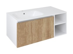 SAPHO - LOREA skrinka 100x46x51,5cm (70+30Pcm), ľavá, dub Alabama/biela matná (LE070-2231-L-12)