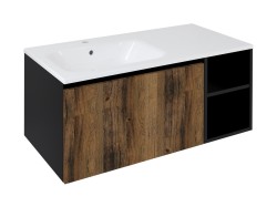 SAPHO - LOREA skrinka 100x46x51,5cm (70+30Pcm), ľavá, dub collingwood/čierna matná (LE070-1935-L-13)