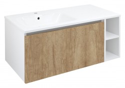 SAPHO - LOREA skrinka 100x46x51,5cm (80+20cm), ľavá, dub Alabama/biela matná (LE080-2231-L-02)