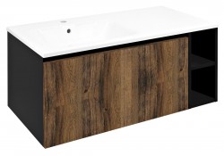 SAPHO - LOREA skrinka 100x46x51,5cm (80+20cm), ľavá, dub collingwood/čierna matná (LE080-1935-L-03)
