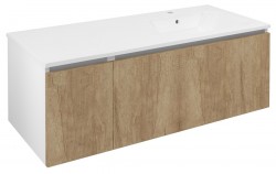 SAPHO - LOREA skrinka 120x46x51,5cm (30+90cm), pravá, dub Alabama/biela matná (LE090-2231-R-02)