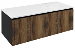SAPHO - LOREA skrinka 120x46x51,5cm (30+90cm), pravá, dub collingwood/čierna matná (LE090-1935-R-03)