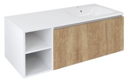 SAPHO - LOREA skrinka 120x46x51,5cm (30P+90cm), pravá, dub Alabama/biela matná (LE090-2231-R-05)