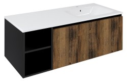 SAPHO - LOREA skrinka 120x46x51,5cm (30P+90cm), pravá, dub collingwood/čierna matná (LE090-1935-R-06)
