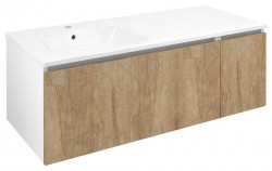 SAPHO - LOREA skrinka 120x46x51,5cm (90+30cm), ľavá, dub Alabama/biela matná (LE090-2231-L-02)