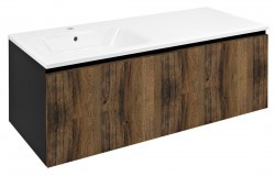 SAPHO - LOREA skrinka 120x46x51,5cm (90+30cm), ľavá, dub collingwood/čierna matná (LE090-1935-L-03)