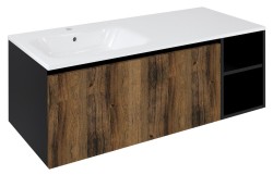 SAPHO - LOREA skrinka 120x46x51,5cm (90+30Pcm), ľavá, dub collingwood/čierna matná (LE090-1935-L-06)