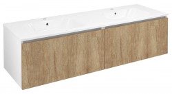 SAPHO - LOREA skrinka 140x46x51,5cm (70+70cm), dub alabama/biela matná (LE070-2231-02)