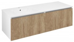 SAPHO - LOREA skrinka 140x46x51,5cm (70+70cm), ľavá, dub alabama/biela matná (LE070-2231-L-05)