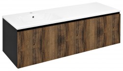 SAPHO - LOREA skrinka 140x46x51,5cm (70+70cm), ľavá, dub collingwood/čierna matná (LE070-1935-L-06)