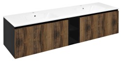 SAPHO - LOREA skrinka 180x46x51,5cm (80+20+80cm), dub collingwood/čierna matná (LE080-1935-07)