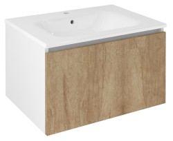 SAPHO - LOREA umývadlová skrinka 70x44x51,2cm, 1x zásuvka, dub alabama/biela mat (LE070-2231)