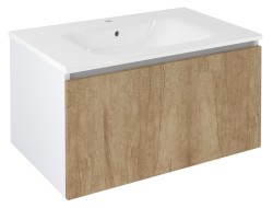 SAPHO - LOREA umývadlová skrinka 80x44x51,2cm, 1x zásuvka, dub alabama/biela mat (LE080-2231)