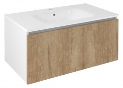 SAPHO - LOREA umývadlová skrinka 90x44x51,2cm, 1x zásuvka, dub alabama/biela matná (LE090-2231)