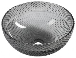 SAPHO - MARAC gravírované sklenené umývadlo na dosku priemer 39,5cm, čierna (TY310)