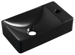SAPHO - MARGITHA keramické umývátko 38x22cm, otvor pro baterii vpravo, černá mat (MGT3822B)