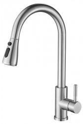 SAPHO - MIKELA stojánkova drezová batéria s výsuvnou sprškou, nikel (1106-30NK)