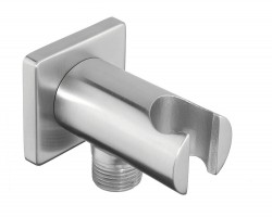 SAPHO - MINIMAL držiak sprchy guľatý, pevný, s výpusťou, nerez mat (MI035)