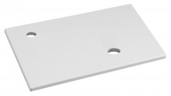 SAPHO - MINOR doska pod umývadlo 40x22,5cm, batéria vľavo, liaty mramor, biela (MR400)