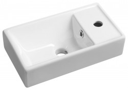 SAPHO - MINOS keramické umývadielko 40x22cm, batéria vpravo, biela (4059)