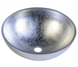 SAPHO - MURANO ARGENTO sklenené umývadlo 40x14cm, strieborne (AL5318-52)