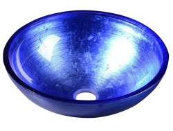 SAPHO - MURANO BLU sklenené umývadlo na dosku, priemer 40cm, modré (AL5318-65)