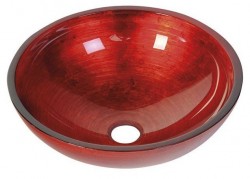 SAPHO - MURANO ROSSO IMPERO sklenené umývadlo na dosku, priemer 40cm, červené (AL5318-63)