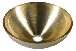 SAPHO - MURANO SOFT BROWN sklenené umývadlo na dosku, priemer 40cm, zlatá/strieborna (AL5318-67)