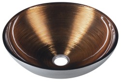 SAPHO - MURANO WENGE sklenené umývadlo na dosku, priemer 40cm, strieborná/meď (AL5318-66)