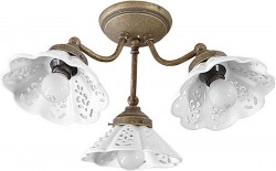 SAPHO - NAPOLI stropné svietidlo 3xE14,40W, 230V, IP21, keramické tienitko, bronz (MC613)