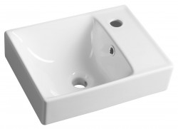 SAPHO - NUALI keramické umývadlo 40x30cm, batéria vpravo, biela (TU0128)
