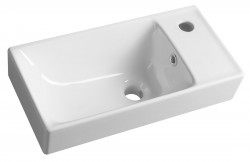SAPHO - NUALI keramické umývadlo 50x25cm, batéria vpravo, biela (TU0122)