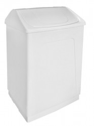 SAPHO - Odpadkový kôš výklopný, 55 l, biely plast ABS (14027)