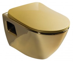 SAPHO - PAULA závesná WC misa, 35,5x50cm, zlatá (TP325-AK00)