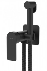 SAPHO - PAX podomietková batéria s bidetovou spŕškou, čierná mat (XA13/15)