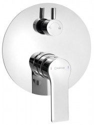 SAPHO - PAX podomietková sprchová batéria, 2 výstupy, otočný prepínač, chróm (XA43)