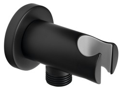 SAPHO - Pevný držiak sprchy, oválný, s vyústením, čierná mat (1205-09B)