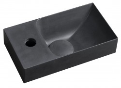 SAPHO - PICCOLINO betónové umývadlo 30,8x17cm, batéria vľavo, antracit mat (PK30016)