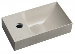 SAPHO - PICCOLINO betónové umývadlo 30,8x17cm, batéria vľavo, piesková mat (PK30014)