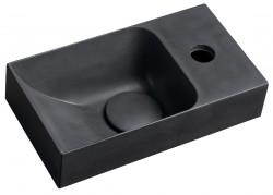 SAPHO - PICCOLINO betónové umývadlo 30,8x17cm, batéria vpravo, antracit mat (PK30516)