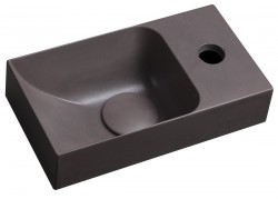 SAPHO - PICCOLINO betónové umývadlo 30,8x17cm, batéria vpravo, tmavo hnedá mat (PK30515)