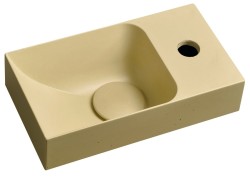 SAPHO - PICCOLINO betónové umývadlo 30,8x17cm, batéria vpravo, žltá mat (PK30522)
