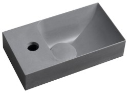 SAPHO - PICCOLINO betonové umývátko 30,8x17cm, baterie vlevo, šedá mat (PK30017)