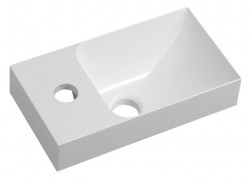 SAPHO - PICCOLINO umývadlo 30,8x17cm, liaty mramor, batéria vľavo, biela (PK300)