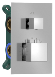 SAPHO - Podomietková sprchová termostatická batéria, box, 2 výstupy, chróm (1102-32)