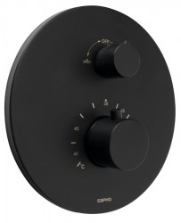 SAPHO - Podomietková sprchová termostatická batéria, box, 2 výstupy, čierna matná (RH396B)