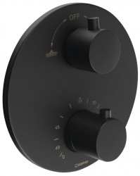 SAPHO - Podomietková sprchová termostatická batéria, box, 2 výstupy, čierna matná (RH399B)